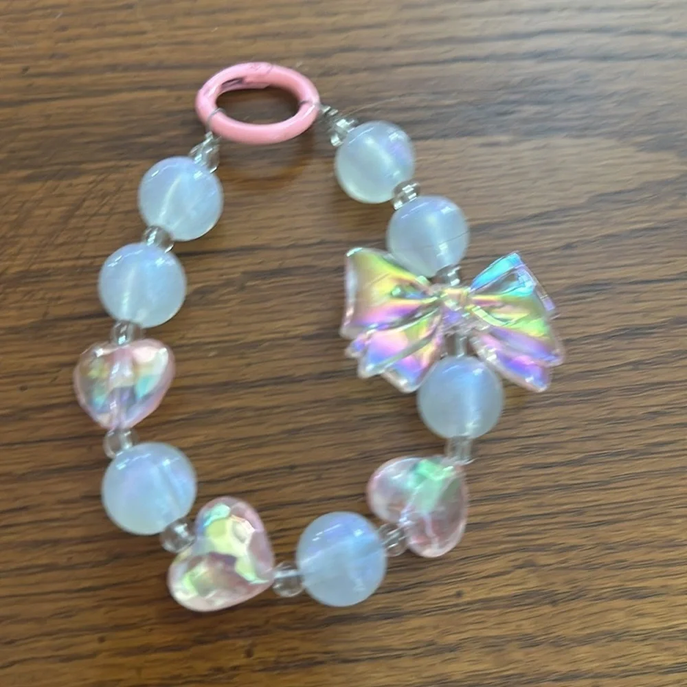 Beaded charm keychain